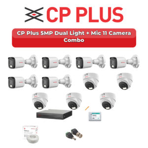 CP Plus 11 Camera 5MP HD CCTV Combo Kit | Dual Light + Mic | 16CH XVR / DVR | 2TB HDD