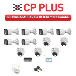 CP Plus 11 Camera 2.4MP HD CCTV Combo Kit | Audio IR | 16CH XVR / DVR | 2TB HDD