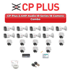 CP Plus 18 Camera 2.4MP HD CCTV Combo Kit | Audio IR | 32CH XVR / DVR | 1×4TB + 1×2TB HDD