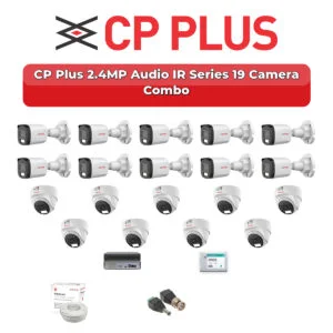 CP Plus 19 Camera 2.4MP HD CCTV Combo Kit | Audio IR | 32CH XVR / DVR | 1×4TB + 1×2TB HDD