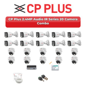 CP Plus 20 Camera 2.4MP HD CCTV Combo Kit | Audio IR | 32CH XVR / DVR | 1×4TB + 1×2TB HDD