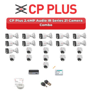 CP Plus 21 Camera 2.4MP HD CCTV Combo Kit | Audio IR | 32CH XVR / DVR | 2×4TB HDD