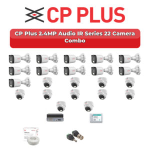 CP Plus 22 Camera 2.4MP HD CCTV Combo Kit | Audio IR | 32CH XVR / DVR | 2×4TB HDD