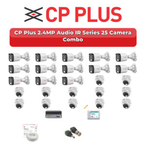 CP Plus 25 Camera 2.4MP HD CCTV Combo Kit | Audio IR | 32CH XVR / DVR | 1×4TB + 1×6TB HDD