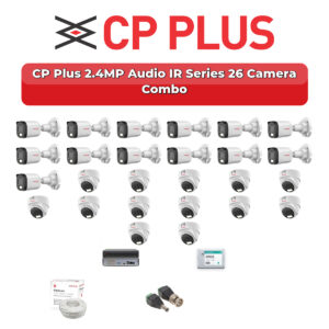 CP Plus 26 Camera 2.4MP HD CCTV Combo Kit | Audio IR | 32CH XVR / DVR | 1×4TB + 1×6TB HDD