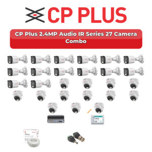 CP Plus 27 Camera 2.4MP HD CCTV Combo Kit | Audio IR | 32CH XVR / DVR | 1×4TB + 1×6TB HDD