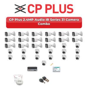 CP Plus 31 Camera 2.4MP HD CCTV Combo Kit | Audio IR | 32CH XVR / DVR | 2×6TB HDD