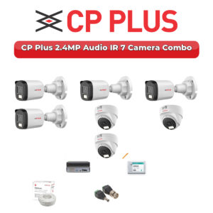 CP Plus 7 Camera 2.4MP HD CCTV Combo Kit | Audio IR | 8CH XVR / DVR | 1TB HDD