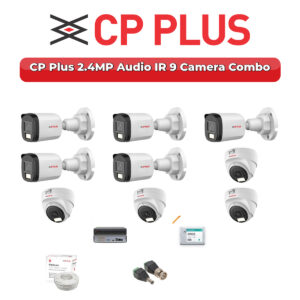 CP Plus 9 Camera 2.4MP HD CCTV Combo Kit | Audio IR | 16CH XVR / DVR | 2TB HDD