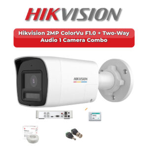 Hikvision 1 Camera 2MP HD CCTV Combo Kit | ColorVu F1.0 + Two-Way Audio | 4CH XVR / DVR | 500GB HDD