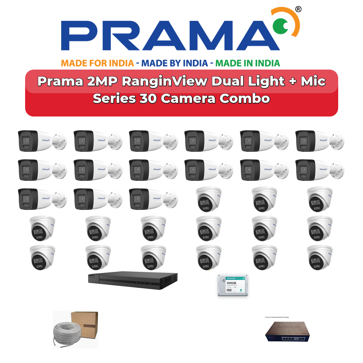 Prama 30 Camera 2MP IP CCTV Combo Kit | RanginView Dual Light + Mic | 32CH NVR | 2×6TB HDD 1 Prama 30 Camera 2MP IP CCTV Combo Kit | RanginView Dual Light + Mic | 32CH NVR | 2×6TB HDD
