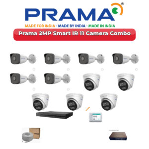 Prama 11 Camera 2MP IP CCTV Combo Kit | Smart IR | 16CH NVR | 2TB HDD