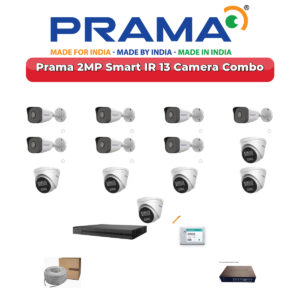 Prama 13 Camera 2MP IP CCTV Combo Kit | Smart IR | 16CH NVR | 4TB HDD