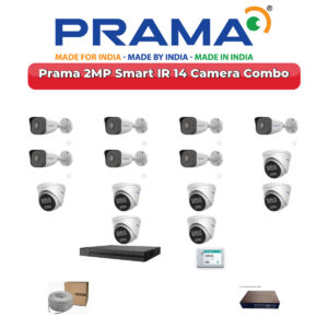 Prama 14 Camera 2MP IP CCTV Combo Kit | Smart IR | 16CH NVR | 4TB HDD