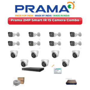 Prama 15 Camera 2MP IP CCTV Combo Kit | Smart IR | 16CH NVR | 4TB HDD