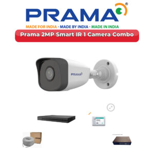 Prama 1 Camera 2MP IP CCTV Combo Kit | Smart IR | 4CH NVR | 500GB HDD