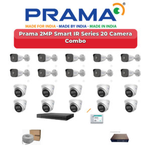 Prama 20 Camera 2MP IP CCTV Combo Kit | Smart IR | 32CH NVR | 1×4TB + 1×2TB HDD