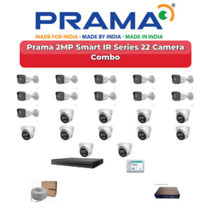 Prama 22 Camera 2MP IP CCTV Combo Kit | Smart IR | 32CH NVR | 2×4TB HDD