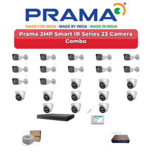 Prama 23 Camera 2MP IP CCTV Combo Kit | Smart IR | 32CH NVR | 2×4TB HDD