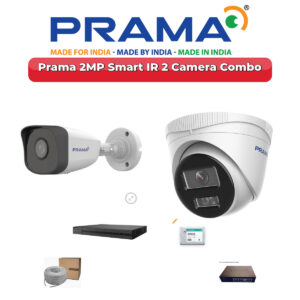 Prama 2 Camera 2MP IP CCTV Combo Kit | Smart IR | 4CH NVR | 500GB HDD