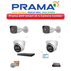 Prama 4 Camera 2MP IP CCTV Combo Kit | Smart IR | 4CH NVR | 500GB HDD