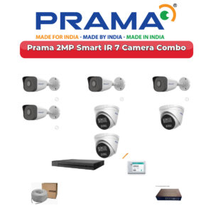 Prama 7 Camera 2MP IP CCTV Combo Kit | Smart IR | 8CH NVR | 1TB HDD