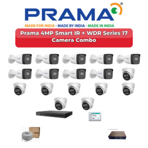Prama 17 Camera 4MP IP CCTV Combo Kit | Smart IR + WDR | 32CH NVR | 1×4TB + 1×2TB HDD
