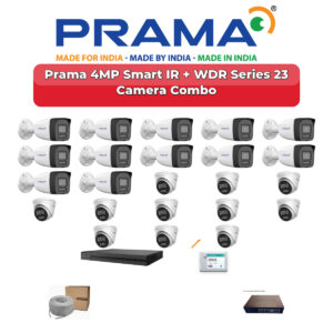 Prama 23 Camera 4MP IP CCTV Combo Kit | Smart IR + WDR | 32CH NVR | 2×4TB HDD