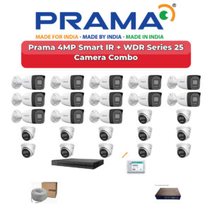 Prama 25 Camera 4MP IP CCTV Combo Kit | Smart IR + WDR | 32CH NVR | 1×4TB + 1×6TB HDD