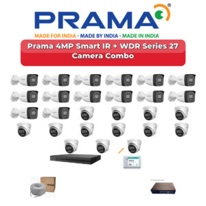 Prama 27 Camera 4MP IP CCTV Combo Kit | Smart IR + WDR | 32CH NVR | 1×4TB + 1×6TB HDD