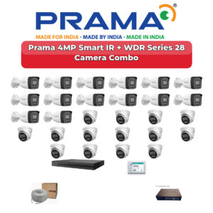 Prama 28 Camera 4MP IP CCTV Combo Kit | Smart IR + WDR | 32CH NVR | 1×4TB + 1×6TB HDD