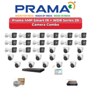 Prama 29 Camera 4MP IP CCTV Combo Kit | Smart IR + WDR | 32CH NVR | 2×6TB HDD
