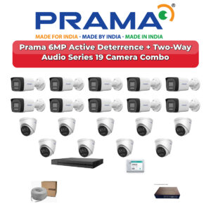 Prama 19 Camera 6MP IP CCTV Combo Kit | Active Deterrence + Two-Way Audio | 32CH NVR | 1×4TB + 1×2TB HDD