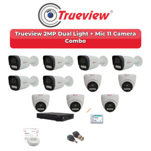 Trueview 11 Camera 2MP HD CCTV Combo Kit | Dual Light + Mic | 16CH XVR / DVR | 2TB HDD