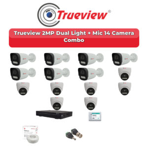 Trueview 14 Camera 2MP HD CCTV Combo Kit | Dual Light + Mic | 16CH XVR / DVR | 4TB HDD