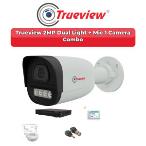 Trueview 1 Camera 2MP HD CCTV Combo Kit | Dual Light + Mic | 4CH XVR / DVR | 500GB HDD