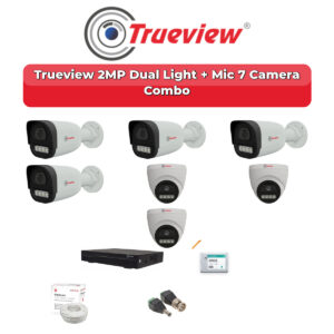 Trueview 7 Camera 2MP HD CCTV Combo Kit | Dual Light + Mic | 8CH XVR / DVR | 1TB HDD