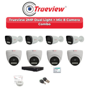 Trueview 8 Camera 2MP HD CCTV Combo Kit | Dual Light + Mic | 8CH XVR / DVR | 1TB HDD