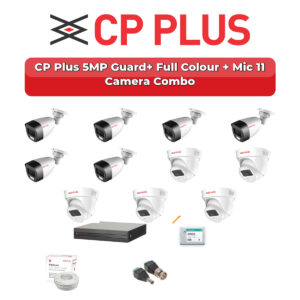 CP Plus 11 Camera 5MP HD CCTV Combo Kit | Guard+ Full Colour + Mic | 16CH XVR / DVR | 2TB HDD