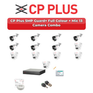 CP Plus 13 Camera 5MP HD CCTV Combo Kit | Guard+ Full Colour + Mic | 16CH XVR / DVR | 4TB HDD