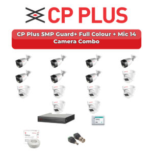 CP Plus 14 Camera 5MP HD CCTV Combo Kit | Guard+ Full Colour + Mic | 16CH XVR / DVR | 4TB HDD