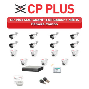 CP Plus 15 Camera 5MP HD CCTV Combo Kit | Guard+ Full Colour + Mic | 16CH XVR / DVR | 4TB HDD