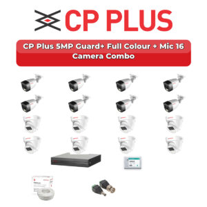 CP Plus 16 Camera 5MP HD CCTV Combo Kit | Guard+ Full Colour + Mic | 16CH XVR / DVR | 4TB HDD
