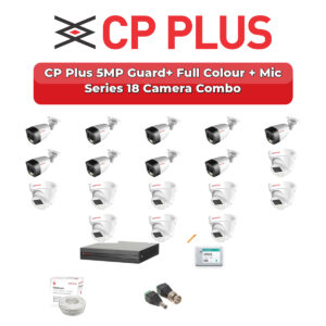 CP Plus 18 Camera 5MP HD CCTV Combo Kit | Guard+ Full Colour + Mic | 32CH XVR / DVR | 1×4TB + 1×2TB HDD