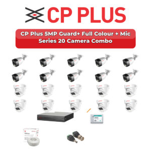 CP Plus 20 Camera 5MP HD CCTV Combo Kit | Guard+ Full Colour + Mic | 32CH XVR / DVR | 1×4TB + 1×2TB HDD