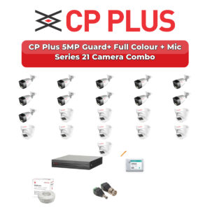 CP Plus 21 Camera 5MP HD CCTV Combo Kit | Guard+ Full Colour + Mic | 32CH XVR / DVR | 2×4TB HDD