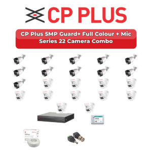 CP Plus 22 Camera 5MP HD CCTV Combo Kit | Guard+ Full Colour + Mic | 32CH XVR / DVR | 2×4TB HDD