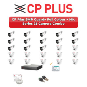 CP Plus 25 Camera 5MP HD CCTV Combo Kit | Guard+ Full Colour + Mic | 32CH XVR / DVR | 1×4TB + 1×6TB HDD