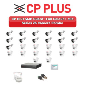 CP Plus 26 Camera 5MP HD CCTV Combo Kit | Guard+ Full Colour + Mic | 32CH XVR / DVR | 1×4TB + 1×6TB HDD