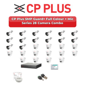 CP Plus 28 Camera 5MP HD CCTV Combo Kit | Guard+ Full Colour + Mic | 32CH XVR / DVR | 1×4TB + 1×6TB HDD
